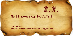 Malinovszky Noémi névjegykártya