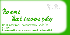 noemi malinovszky business card